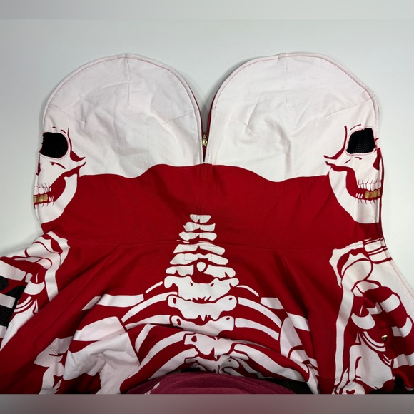 VTG LRG Dead Serious Skeleton Skull Hoodie Lifted Research Group RED YE RARE 4XL - Picture 12 of 16